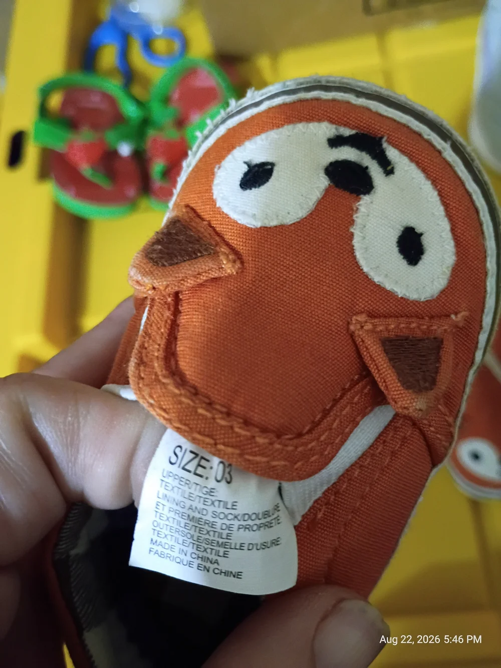 Gymboree Orange Fox Slip-On Toddler Canvas Shoes